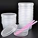 Valchoose 16 Pack [Large] 46g Slime Storage Containers with Lids, 4.5oz Plastic Storage Slime & 2 Pcs Slime Mixing Spoons Durable | Thick | No Spill