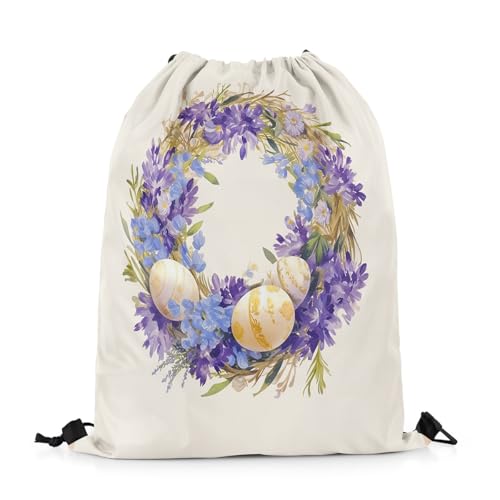 Easter-Egg-Drawstring-Backpack-13×157-Farmhouse-Flowers-Spring-Holiday-Purple-Rustic-Plants-Wild-Botanical-Drawstring-Bags Easter Egg Drawstring Backpack 13×157 Farmhouse Flowers Spring Holiday Purple Rustic Plants Wild Botanical Drawstring Bags