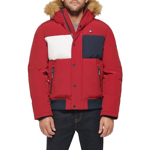Image of Tommy Hilfiger Men's Arctic Cloth Quilted Snorkel Bomber Jacket (Standard and Big & Tall)