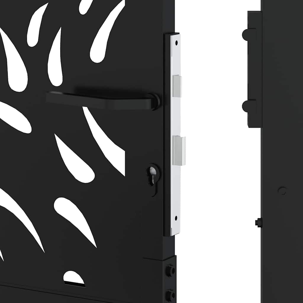 vidaXL Puerta de jardín diseño Llama Acero Negro 100x100 cm, Puerta de Cerca, Puerta Exterior, Puerta de Metal, Puerta de Seguridad, Puerta de Entrada
