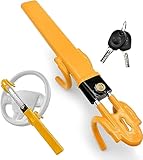 🔐【EINSTELLBAR & UNIVERSELLE PASSFORM】: Das OFFOF-Autoschloss ist einziehbar und für Autos mit einem Lenkradinnendurchmesser zwischen 16,5 und 31,5 cm geeignet. Es ist universell passend für die meisten Fahrzeuge, einschließlich Limousinen, SUVs, Lieferwagen und LKWs. Holen Sie es sich jetzt für Ihr Auto!
