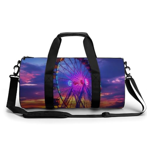 Myrtle Beach South Carolina Ferris Wheel Sports Gym Bag Travel Duffel Workout Bag with Adjustable Strap