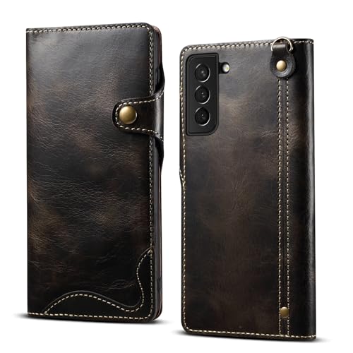 Étui cuir véritable Samsung Galaxy S23 Ultra résistant aux chutes et rayures d'écran