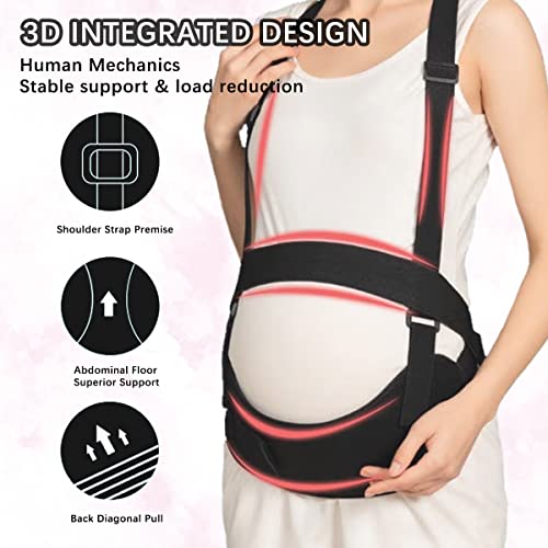 Maternity Support Belt for Pregnant Women (Plus Size, Black)