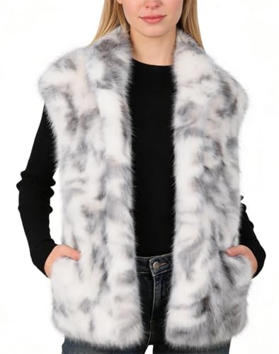 Gilet pelucheux sans manches col en V pour rester au chaud sans l'épaisseur d'un manteau