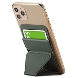 明誠 スマホスタンド カードケース スマホ背面スタンド 背面カード収納 薄型 軽量 折り畳み式 粘着型スタンド iPhone AQUOS Xperia Galaxy など スマートフォン 全機種対応(グリーン)