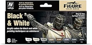 Vallejo Model Color Black and White Acrylic Paint Set - Assorted Colours (Pack of 8)