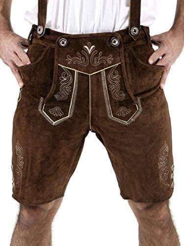 Cuir Craft Authentic Lederhosen German Bavarian Lederhosen Oktoberfest Choc Brown Short Length