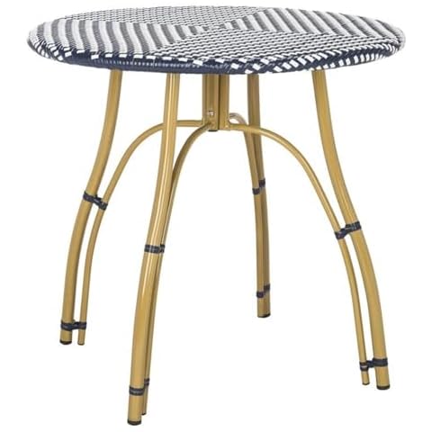 Safavieh Kylie Navy and White Rattan Bistro Table Cover