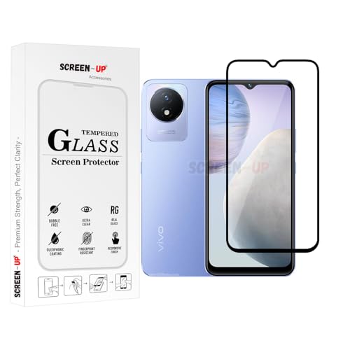 Image of ScreenUp Tempered Glass For vivo Y11 (2023) - Ultra Clear, 9H Scratch Resistant, Full Coverage, Easy Install Screen Protector