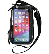 Shoebill スマホポーチ 入れたまま操作 二台 スマホショルダー スマートフォンポーチ 携帯 ショルダー ケース (ブラック)