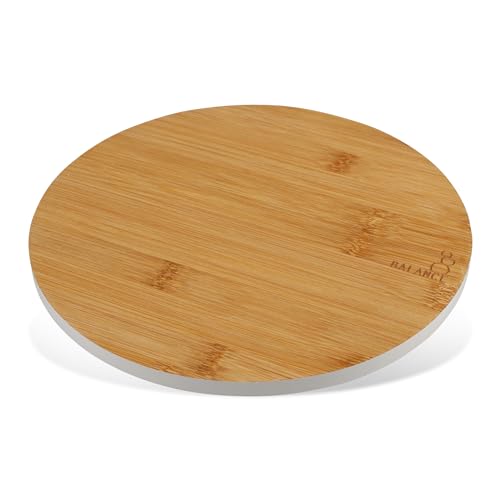 Fackelmann Balance Schneidebrett Holz Bambus – Rundes Holzbrett für die Küche für Fleisch, Fisch und Gemüse – Modernes Schneidbrett mit farbigem Rand – ⌀ 24 x 0,5...