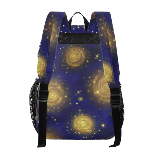 Starry Night Sky Golden Clear Backpack for Women Boys Backpacks for Girls See through Shoulder Bag3