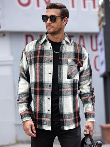 Image of JEMLDL Mens Flannel Plaid Shirts Jackets