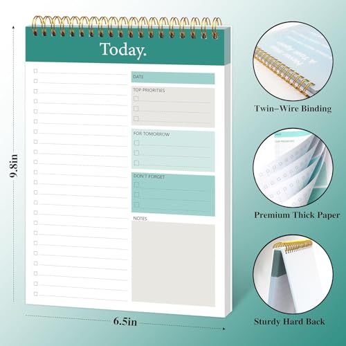 Image of Goldpei To Do List Notepad - Daily Planner Notepad Undated 52 Sheets Tear Off , 6.5 inch X 9.8 inch Planning Pad Checklist Productivity Note Pad For Work And Personal Organized - 104