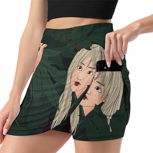 Jupe de tennis femme avec poche intégrée skort sport respirant