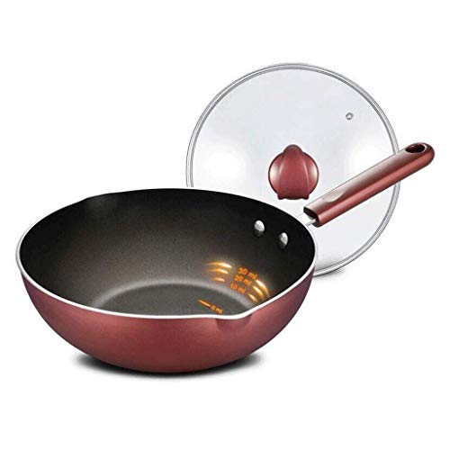 Sartén Antiadherente de Aluminio Premium con Tapa de Vidrio y Mango - Superficie Antiadherente para saltear, Ideal para cocinar Huevos o Tortillas