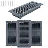 4 Pcs 4' x 10' Floor Register Vents RV Vent Cover Heavy Duty Metal Register Vent for Mobile Home Floor Heater (Gray)