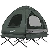 Skandika Haug Lit de Camp surélevé avec Toit 2 pers. | Tente-lit de Camping, Matelas Gonflable, é...