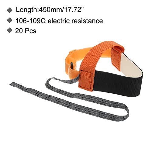 Image of MECCANIXITY 20pcs ESD Anti Static Foot Heel Straps Anti Static Wrist Strap Band Adjustable for Grounding Removing Static Orange