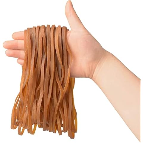 ZZJMCH 50 Pcs Large Rubber Bands Heavy Duty, Heavy Duty Trash Can Band, Strong Elastic Bands for School Home Office Supplies, Garbage Cans, File Folders, (8 x 0.16 Inch) Cover