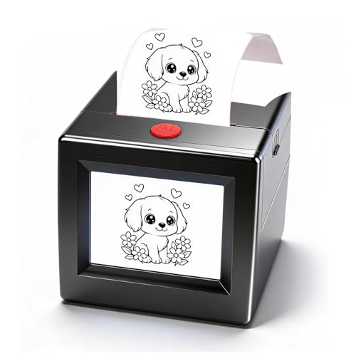Image of AI Voice Sticker Printer Box, Portable Thermal Printer with Display for Home Study DIY Projects, Kids Crafts Travel Journals