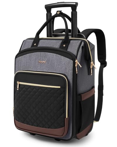 Rolling Backpack for Women, Travel Backpack Wheels,