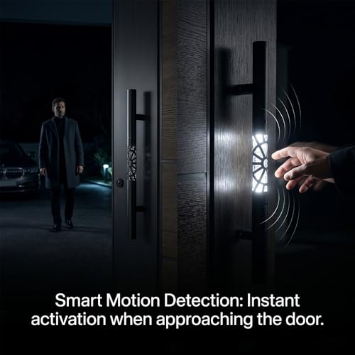 Image of Luxury LED Main Door Handle with Sensor Touch | 24 Inch Pull Push Handle for Home, Office, Hotel & Villa | Black Finish Stainless Steel Door Handle | 450mm Hole to Hole - Pack of 1