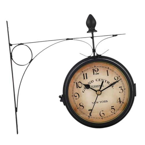 Reloj de pared de hierro para decorar salones elegantes y porches 4