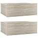 vidaXL 2X Tables de Chevet Flottantes Table de Nuit Murale Armoire de Chevet avec Un Tiroir Chambre à Coucher Maison Chêne Sonoma 40x30x15 cm Aggloméré