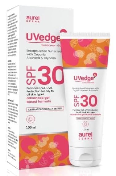 COSMOSHINE Uvedge Sunscreen Gel Spf 30 Advanced Gel Based Formula -100G, All Skin Type