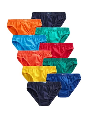 NEXT Jungen Unterhosen aus 100% Baumwolle, 10er-Pack Hell 122-128