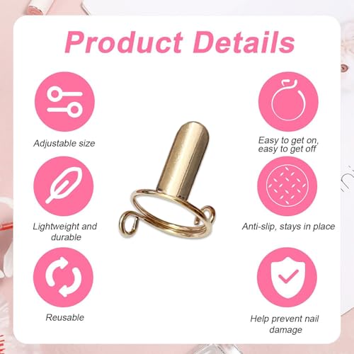 20pcs Wudu Rings, Reusable Detachable Adjustable Size Rings for Nail with 120pcs Adhesive Nail Tabs3