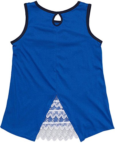 Image of ToBeInStyle Girl's Adorable Flower Print Tank Top w /Back Lace Design
