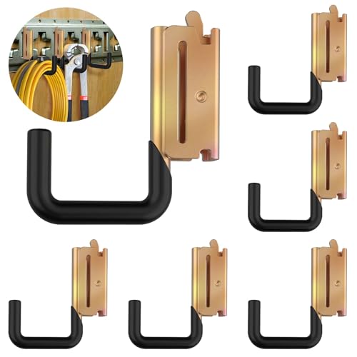 Eegoowa E Track Hooks Heavy Duty E Track J Hooks E-Type Track X Track Steel Hanger Spring Fitting E Track Accessories for Enclosed Trailer (2in06PCS)