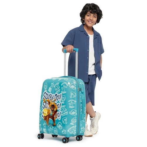 Image of YAYAVAR Scooby-Doo Kids Trolley Suitcase - 65L | Hard-Sided Printed Cabin Luggage with 8 Wheels, Number Lock, Scratch Resistant, Lightweight Travel Bag (60cm)