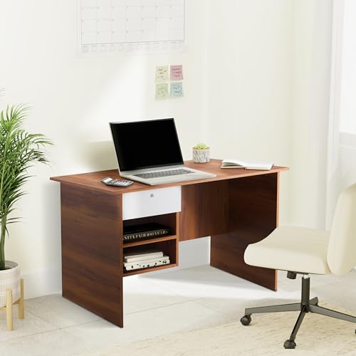Image of Amazon Brand - Solimo Engineered Computer Desk | Wood Study Table for Office Home Workstation Writing Modern Desk | Walnut