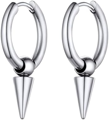 （07:30時点） PROSTEEL スパイクピアス リングフープ メンズ 両耳用 サージカルステンレス 金属アレルギー対応 錆びない ストリート ファッション パンク 地雷系 アクセサリー 男女兼用