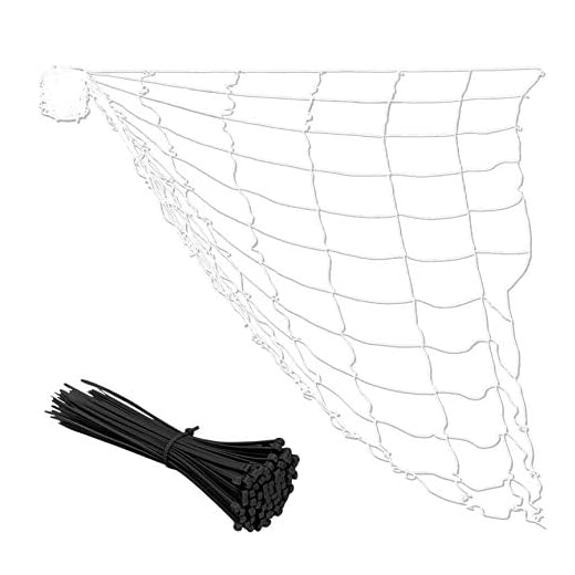 Gardzen Polyester Plant Trellis Netting with 20pcs Cable Ties, 6" Square Mesh Net, White Color Climbing Vine Netting 5 x 20ft 4 Pack
