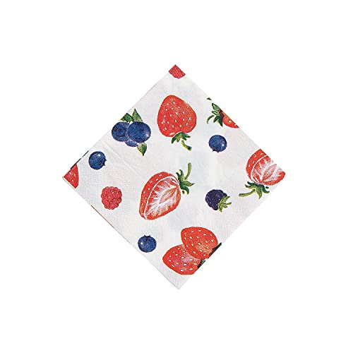 Mixed Berry Beverage Napkins - 16 Pieces