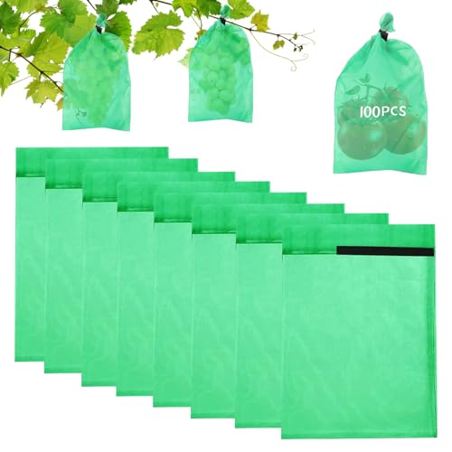 Preisvergleich Produktbild 100 Stück Traubenschutzbeutel 20x30cm, Obst Schutzbeutel,Weintrauben Schutzbeutel,Trauben Schutzbeutel,Weintrauben Säckchen zum Schutz vor Wespenfrass Vögel und Andere Insekten