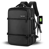 WALKENT 15.6″ Waterproof Anti-Theft Laptop Bag 27L (Model – Craft, Black) Expandable, External USB for Office, College, Men, Women