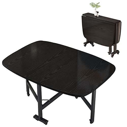 Table de cuisine pliable à abattants gain de place table de salle à manger bois rectangulaire