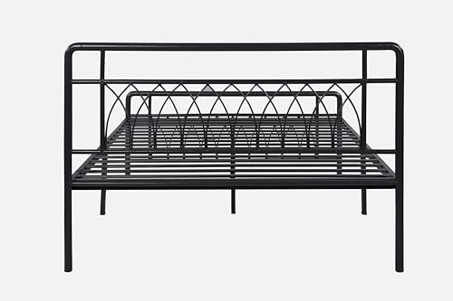 Image of Jexx Metal Queen Size Bed Without Storage | Wrought Iron Double Bed with Headboard & Footboard | Sturdy Powder Coated Platform Bed Queen Size Cot for BedroomLivingRoom Black (75x60)
