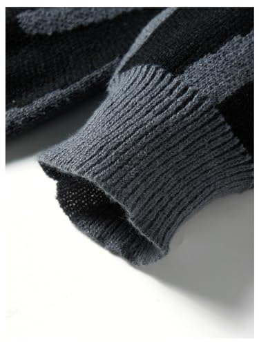 GORGLITTER Men's Graphic Crewneck Sweater Y2K Long Sleeve Oversized Sweaters Knitted Jumpers4