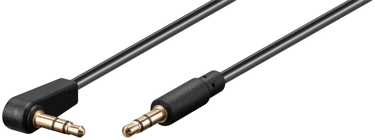 Goobay 59525 AUX kabel 3,5-4-pol Slim, CU, 90° schuin jack naar