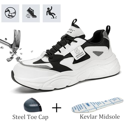 Image of Nutropa Steel Toe Boots for Men, Lightweight Safety Work Shoes, Comfortable Breathable Composite Toe Boots Slip-Resistant Indestructible Shoes