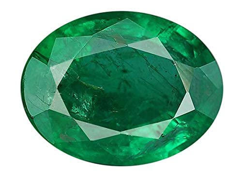 Anuj Sales Zambian 7.25 Ratti Emerald Stone with Lab Certified Card & Guarantee Card Original Emerald Gemstone/Panna Stone Natural Certified/Natural Panna)