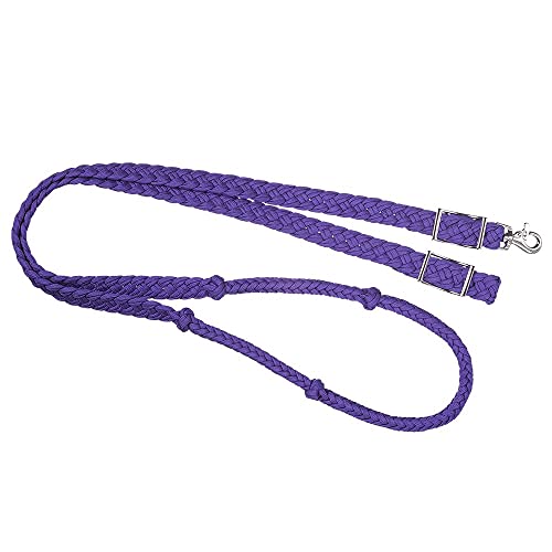 Tough 1 Knotted Cord Roping Reins, Purple, 1