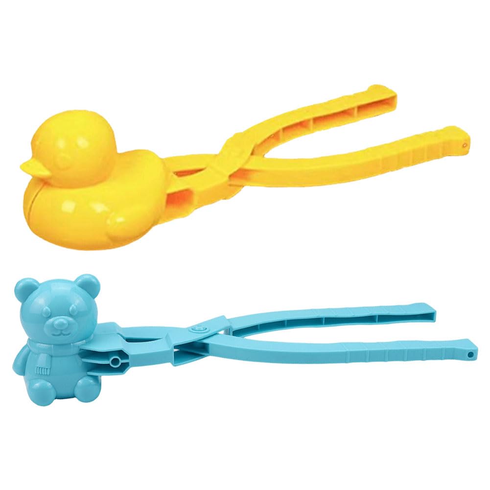Moule à Riz Canard DIY Machine à Boules de Neige Accessoires Bento avec Poignée Neige d'hiver Forme de Riz Animal Mignon pour Enfants et Adultes (Couleur aléatoire)